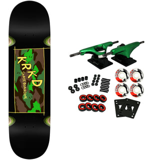 Krooked Skateboard Complete Kamo Wheel Wells Black 8.25" x 32"