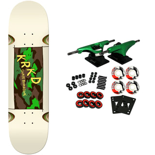 Krooked Skateboard Complete Kamo Wheel Wells White 8.5" x 31.85"