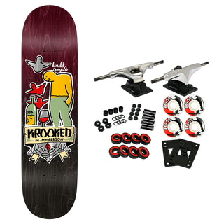 Krooked Skateboard Complete Manderson Complex Maroon/Black 8.38" x 32"
