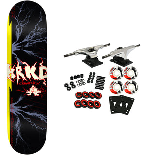 Krooked Skateboard Complete Cernicky Lightning Fingers True Fit Black 8.5" x 31.35"