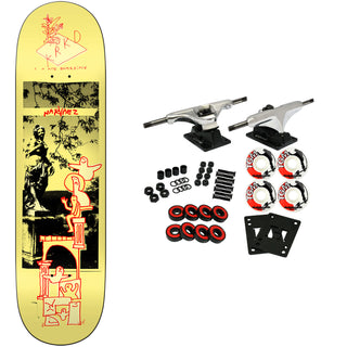 Krooked Skateboard Complete Navarez Sculpture Garden Yellow 8.38" x 32.25"