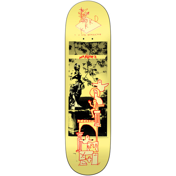 Krooked Skateboard Deck Navarez Sculpture Garden Yellow 8.38