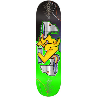 Krooked Skateboard Deck Worrest Neon Robot Slick Green 8.3" x 31.9"