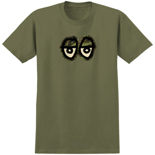 Krooked Skateboards Shirt Eyes Camo Military Green