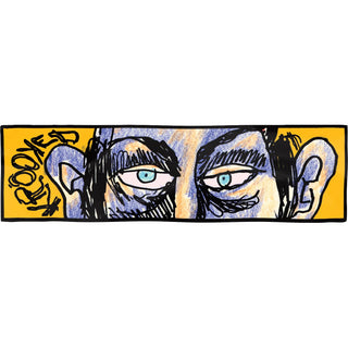 Krooked Skateboards Sticker Watcher Yellow 7" x 2"