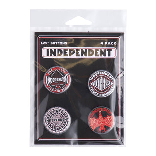 Independent Skateboard Trucks Pin Array 4 Button Pack Black/Red