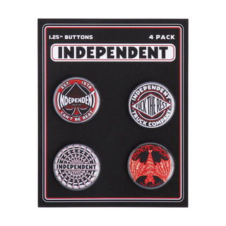 Independent Skateboard Trucks Pin Array 4 Button Pack Black/Red