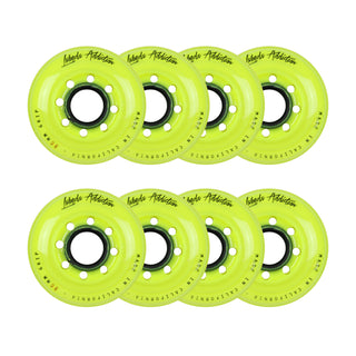 Labeda Roller Hockey Wheels - Addiction 80mm 76A Yellow (8-Pack)