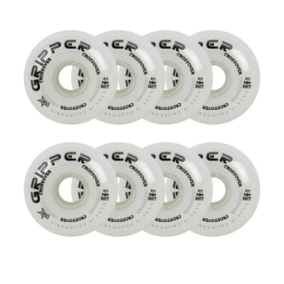 Labeda Roller Hockey Wheels - Gripper Crossover 80mm 76A White (8-Pack)
