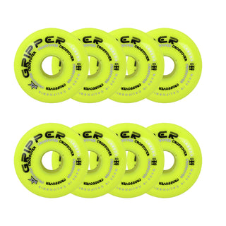Labeda Roller Hockey Wheels - Gripper Crossover 80mm 80A Yellow (8-Pack)