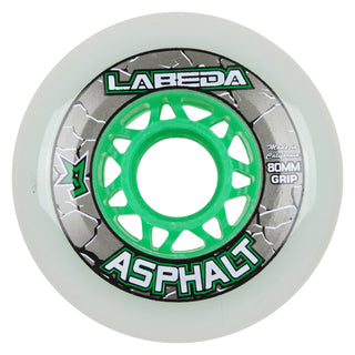 Labeda Roller Hockey Wheels - Asphalt Gripper 80mm 83A White (8-Pack)
