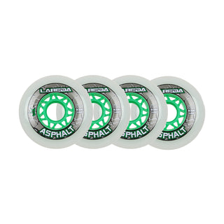 Labeda Roller Hockey Wheels - Asphalt Gripper 80mm 83A White (4-Pack)