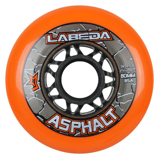 Labeda Roller Hockey Wheels - Asphalt Gripper 80mm 85A Orange (4-Pack)