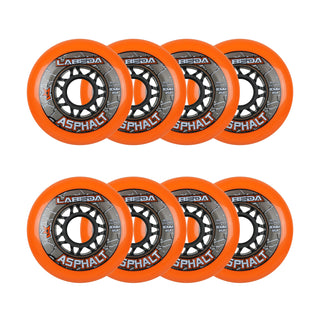 Labeda Roller Hockey Wheels - Asphalt Gripper 80mm 85A Orange (8-Pack)