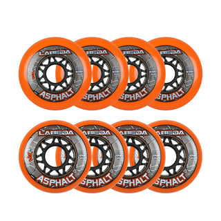 Labeda Roller Hockey Wheels - Asphalt Gripper 72/80 HiLo 85A Orange (8-Pack)