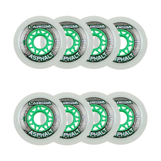 Labeda Roller Hockey Wheels - Asphalt Gripper 76/80 HiLo 83A White (8-Pack)