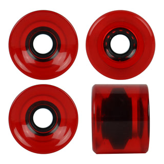 Blank Longboard Wheels 65mm x 51mm Clear Red USA Offset Smooth 82A