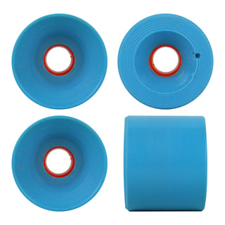 Blank Longboard Wheels 64mm x 52mm Cyan Blue USA Deep Offset Smooth 81A Blem