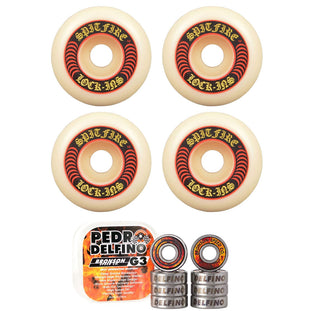 Spitfire Skateboard Wheels 53mm 101A F4 Lock Ins with Bronson Pro G3 Bearings