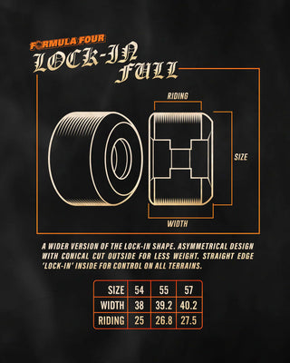 Spitfire Skateboard Wheels 57mm 99A F4 Lock In Full with Bronson Pro G3 Bearings