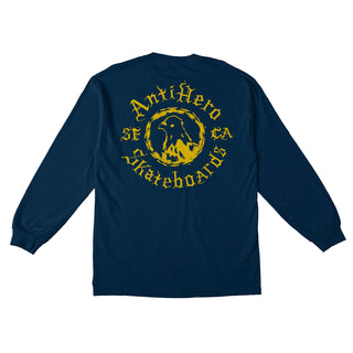 Anti Hero Skateboards Longsleeve Shirt Pigeon Motion Pocket Navy/Yellow Blue
