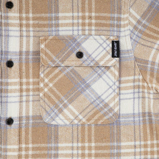 Santa Cruz Skateboards Longsleeve Shirt Classic Flannel Sand Plaid