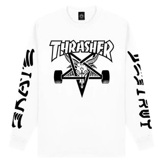 Thrasher Longsleeve Shirt Goat Destroy White