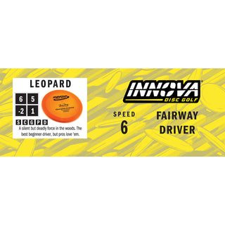 Innova Disc Golf Champion Leopard Fairway Driver 6/5/-2/1 Orange/Silver Scratch 167 grams