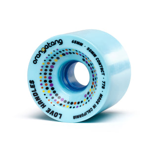 Orangatang Longboard Wheels Love Handles Blue 65mm 77A with Loaded Jehu V2 Bearings