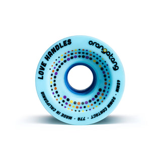 Orangatang Longboard Wheels Love Handles Blue 65mm 77A with Loaded Jehu V2 Bearings