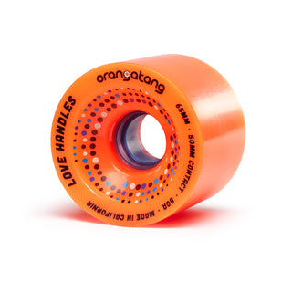 Orangatang Longboard Wheels Love Handles Orange 65mm 80A with Loaded Jehu V2 Bearings