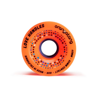 Orangatang Longboard Wheels Love Handles Orange 65mm 80A with Loaded Jehu V2 Bearings