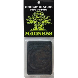 Madness Skateboard Riser Pads Shock Treatment Soft Black 1/8"