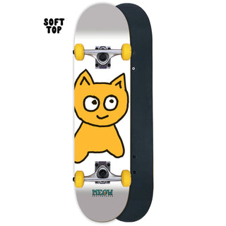 Meow Skateboard Complete Big Cat Soft Top White 7.0" Mini