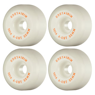 Mini Logo Skateboard Wheels 55mm A-Cut 101A White