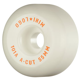 Mini Logo Skateboard Wheels 55mm A-Cut 101A White