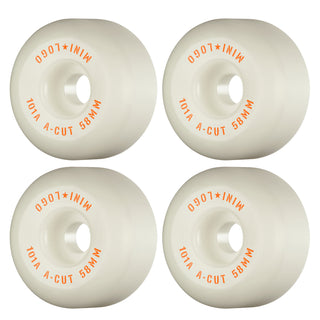 Mini Logo Skateboard Wheels 58mm A-Cut 101A White