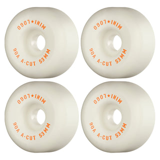 Mini Logo Skateboard Wheels 53mm Hybrid A-Cut 90A White