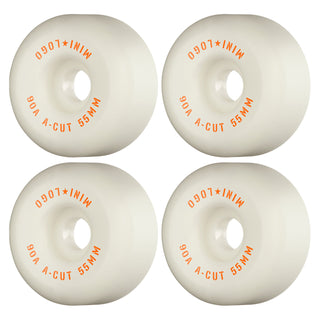 Mini Logo Skateboard Wheels 55mm Hybrid A-Cut 90A White