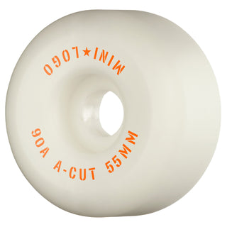 Mini Logo Skateboard Wheels 55mm Hybrid A-Cut 90A White