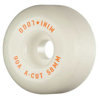 Mini Logo Skateboard Wheels 58mm Hybrid A-Cut 90A White