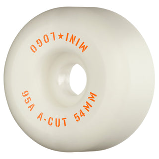 Mini Logo Skateboard Wheels 54mm Hybrid A-Cut 95A White