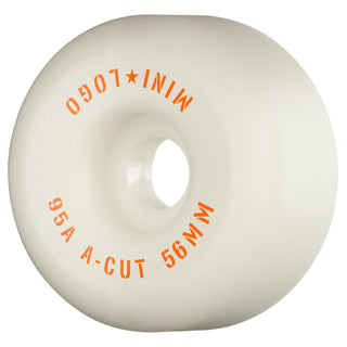 Mini Logo Skateboard Wheels 56mm Hybrid A-Cut 95A White
