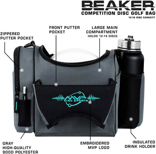 MVP Discs Disc Golf Competition Bag - Beaker Version 2 - Holds 12-16 Discs