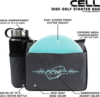 MVP Discs Disc Golf Shoulder Bag - Cell - Holds 10-12 Discs - Choose Color