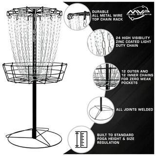 MVP Disc Golf Basket Black Hole Practice Catcher Target - Refurbished