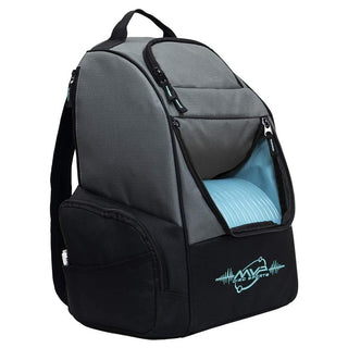 MVP Disc Golf Backpack Bag - Shuttle Backpack Grey/Aqua