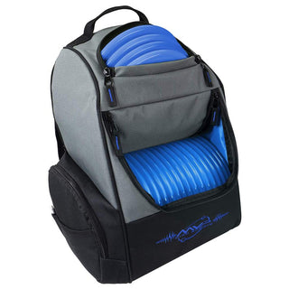 MVP Discs Disc Golf Backpack Bag - Shuttle Backpack Grey/Royal - Holds 24 Discs