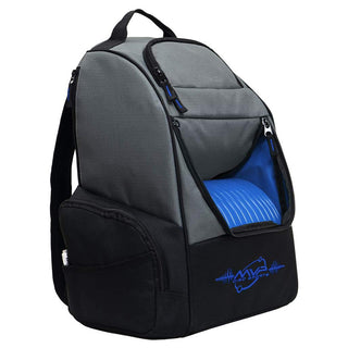 MVP Discs Disc Golf Backpack Bag - Shuttle Backpack Grey/Royal - Holds 24 Discs