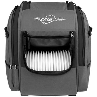 MVP Disc Golf Backpack Bag - Voyager Black - Holds 20 Discs